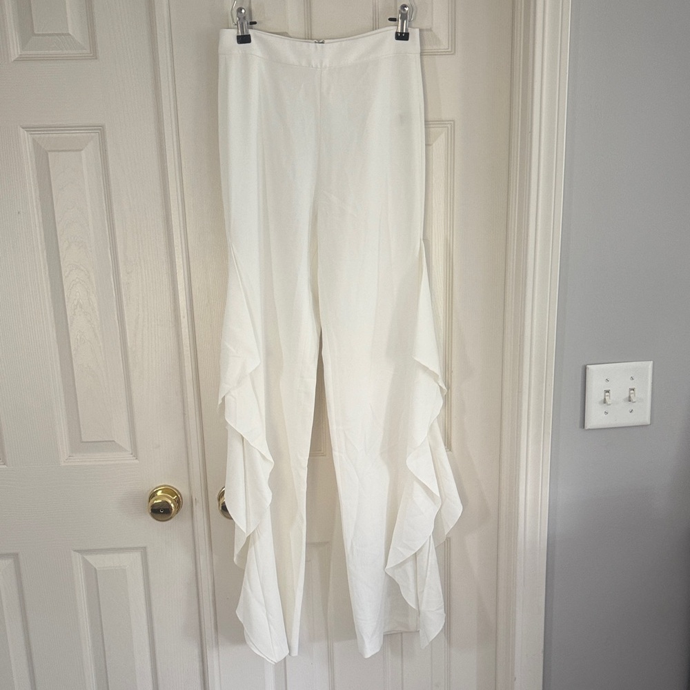 Alice + Olivia White Wide Leg Pants